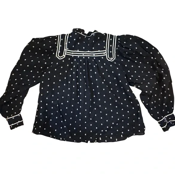 Ulla Johnson *Sold Out* Abigail Black Dot Blouse - Size 4 - Picture 5 of 9